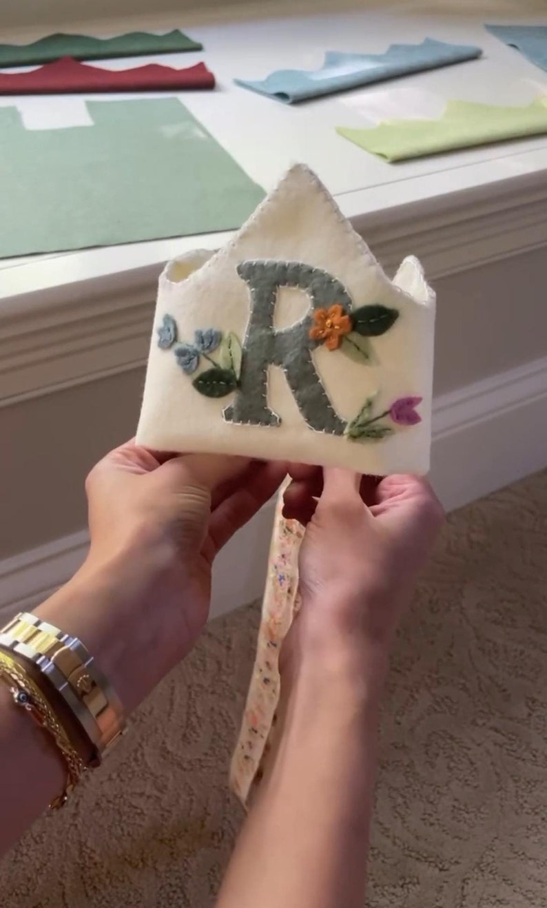 Hand Embroidered Felt Crown Template Letter Edition (PDF Pattern) Etsy