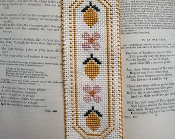 Lemon Blossom Cross Stitch Bookmark (PDF Pattern)