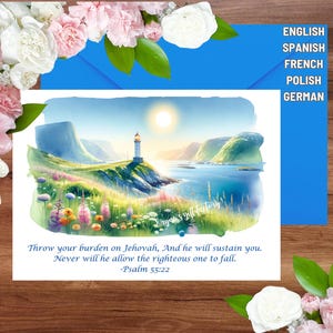 Jw Card Psalm 55:22  carte de vœux à imprimer jw gifts tj items