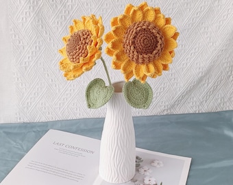 Handmade Crocheted Sunflower: Wool Knit Home Decor