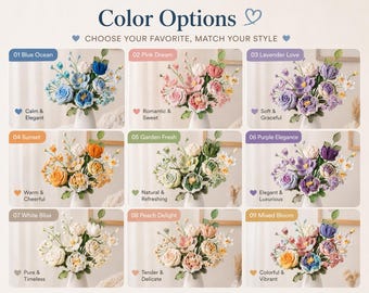 Crochet Flower Bouquet Gift for Mom,Handmade Knitted Flowers,Forever Flowers,Birthday Gift,Graduation Gift,Anniversary Gift, Wedding Bouquet