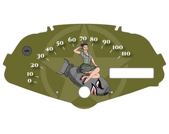 Adventure Green Honda Fury accessory Faceplate Bomber Girl 2024 & 2025 Military Theme for Speedometer Background