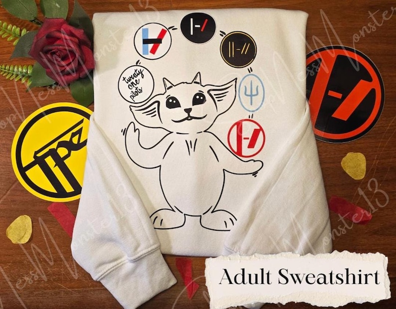Ned Juggling Twenty One Pilots Album Logos Gildan Adult Sweatshirt | Fan Art Crewneck image 4