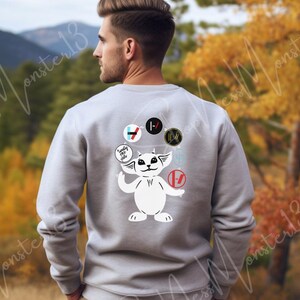 Ned Juggling Twenty One Pilots Album Logos Gildan Adult Sweatshirt | Fan Art Crewneck Gray