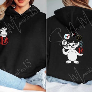 Ned Juggling Twenty One Pilots Album Logos | Gildan Adult Hoodie | Fan Art Sweatshirt