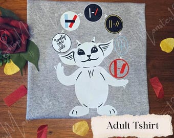Ned Juggling Twenty One Pilots Album Logos T-Shirt | Fan Art Adult Tee