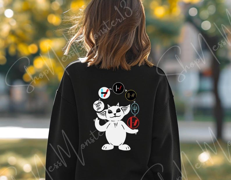 Ned Juggling Twenty One Pilots Album Logos Gildan Adult Sweatshirt | Fan Art Crewneck Black