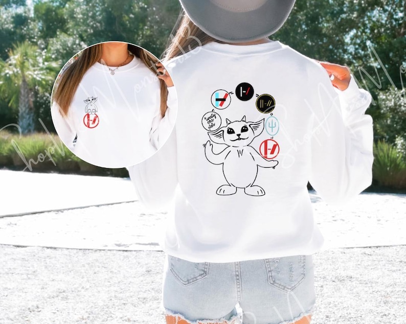 Ned Juggling Twenty One Pilots Album Logos Gildan Adult Sweatshirt | Fan Art Crewneck image 2