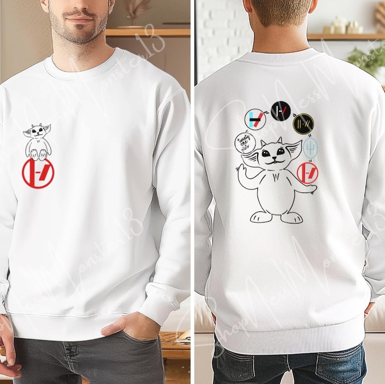 Ned Juggling Twenty One Pilots Album Logos Gildan Adult Sweatshirt | Fan Art Crewneck image 3