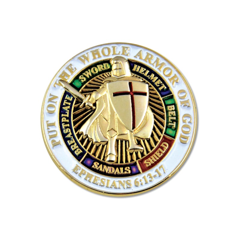 Knights Templar “put on the Whole Armor of God” Round Masonic Lapel Pin ...