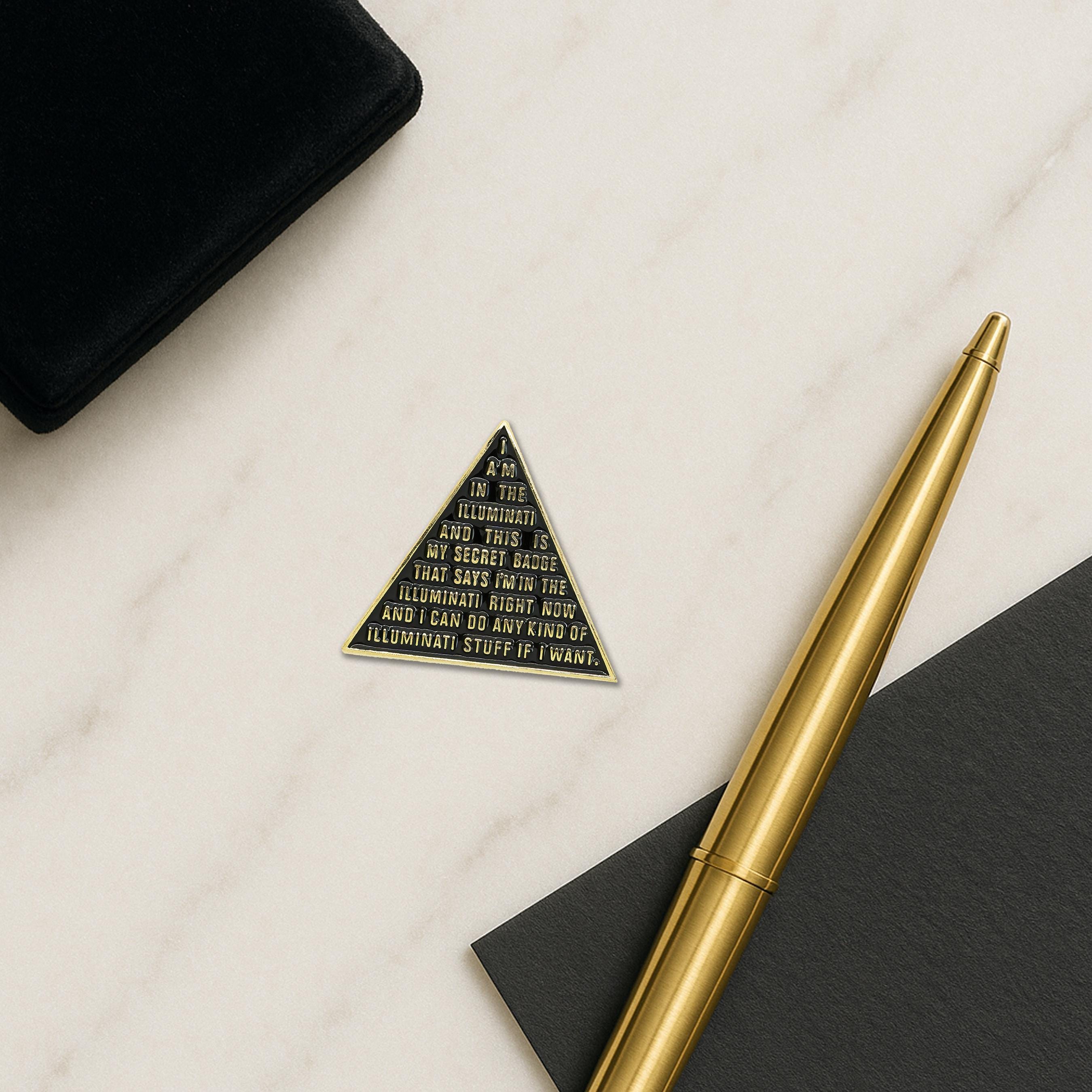 Pyramid Pin Illuminati Pyramid Lapel Pin - Black and Gold - 1 Inch Tall - Etsy