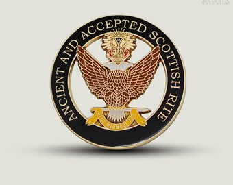 Masonic Patch Scottish Rite Wings Up 33rd Degree Freemasons Double Eagle Crown