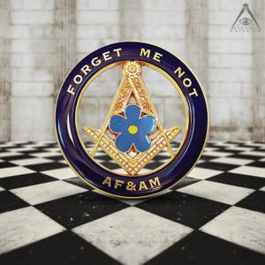 Forget Me Not Masonic Auto Emblem