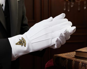 Past Master Masonic Embroidered Gloves