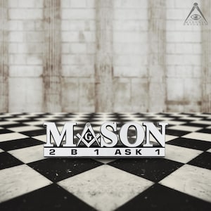 2B1 ASK1 Square and Compass Cutout Masonic Auto Emblem