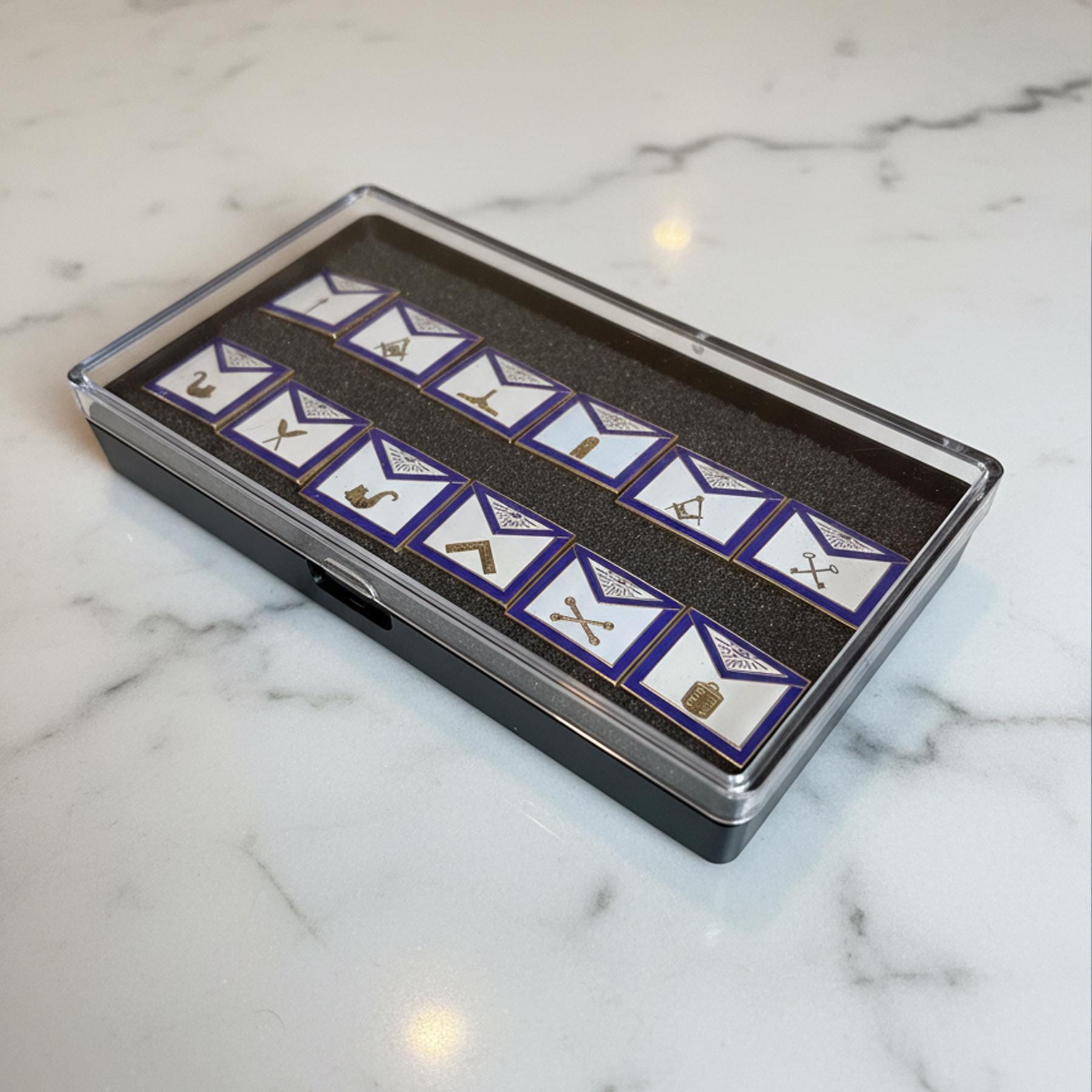 Regalia Pin Masonic Officer Lapel Pin Set | Blue Lodge Officer Pins | Freemason ...