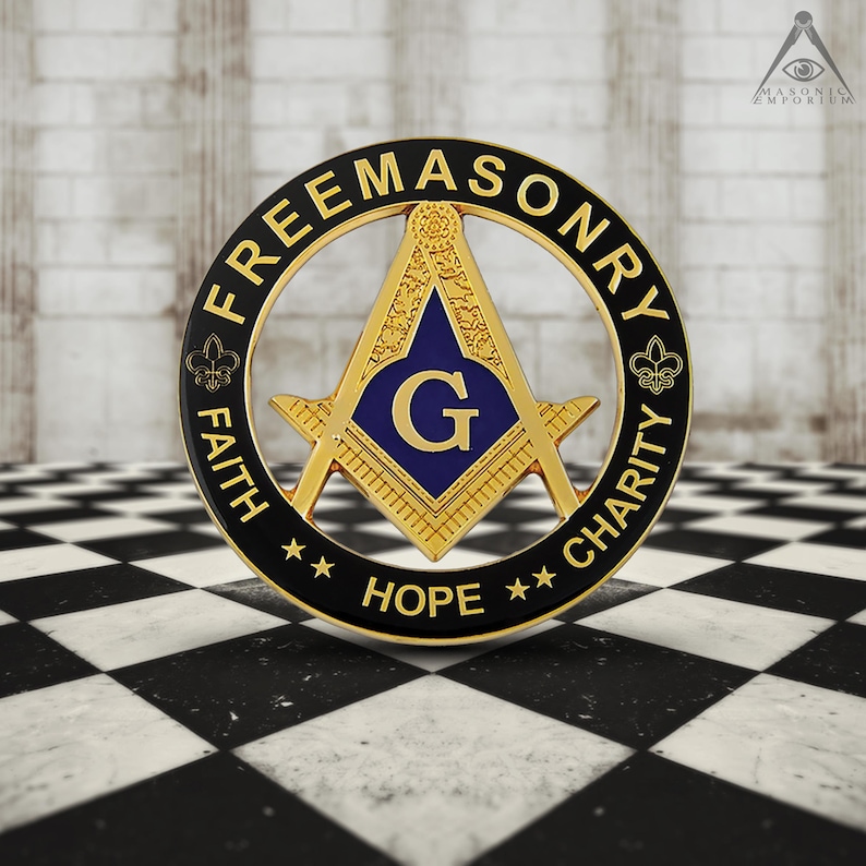 Faith Hope Charity Square and Compass Masonic Auto Emblem - Etsy