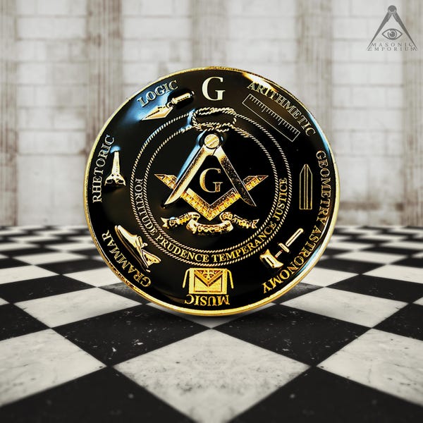 Seven Liberal Arts Masonic Auto Emblem