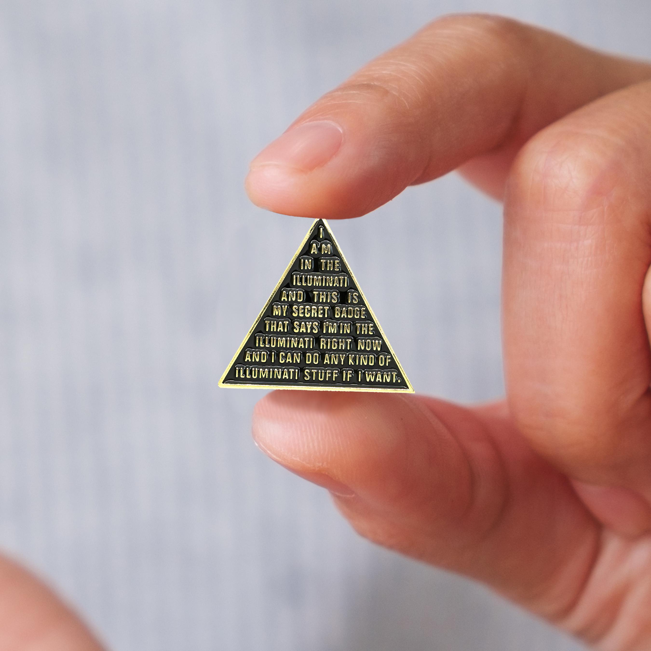 Pyramid Pin Illuminati Pyramid Lapel Pin - Black and Gold - 1 Inch Tall - Etsy