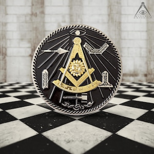 Past Master with Working Tools Masonic Auto Emblem