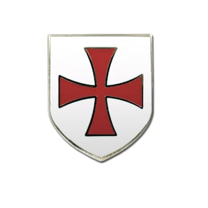Knights Templar Crusader Red Cross White Shield Masonic Lapel Pin – White & Red image 4