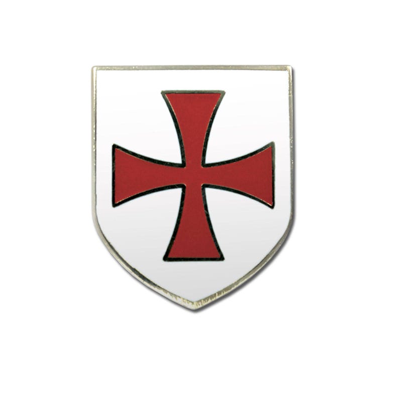 Knights Templar Crusader Red Cross White Shield Masonic Lapel Pin – White & Red image 4