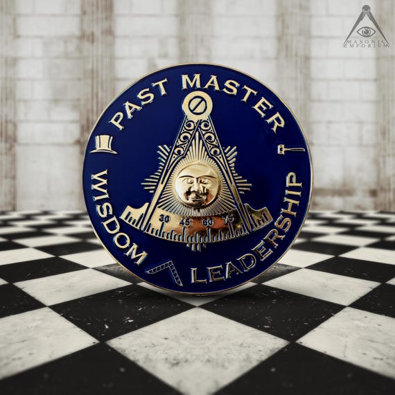 Past Master Masonic Car Emblem With Sticker – 3D Gold Plated Zinc Alloy