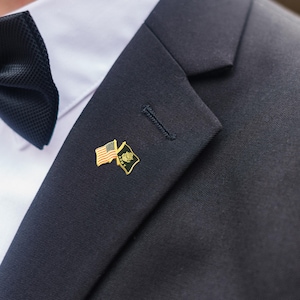 Reversspeld Amerikaanse vlag en legervlag - rood en zwart - 1 inch breed