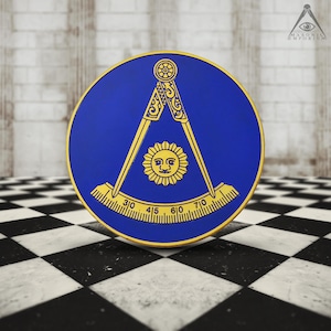 Blue Past Master Masonic Auto Emblem