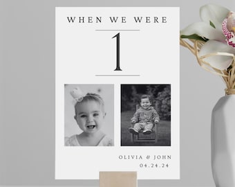 Wedding Table Numbers Cards When We Were Table Numbers Wedding Photo Table Numbers Template Reception Table Numbers Wedding Digital Download