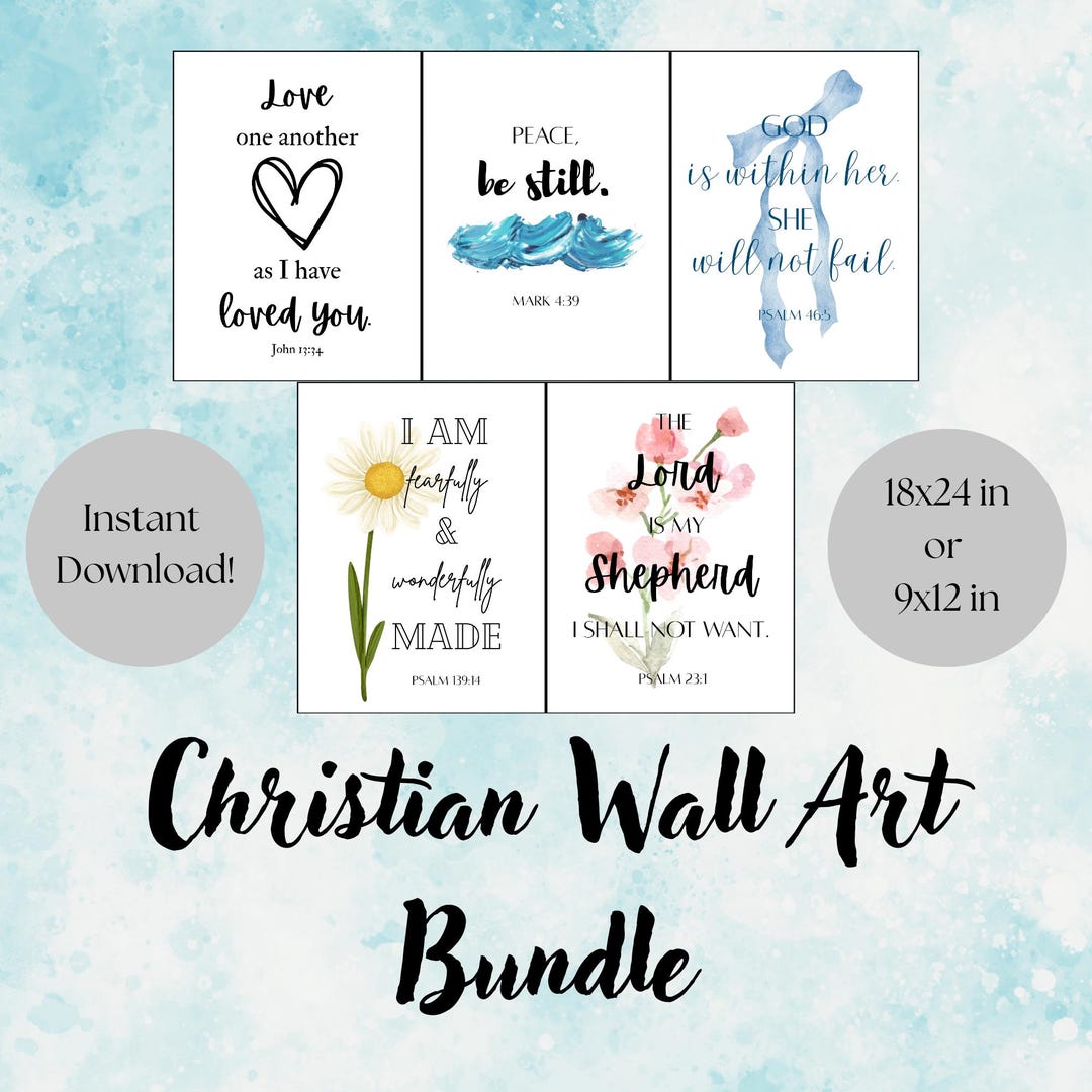 Christian Bible Verse Wall Art BUNDLE | Scripture Printable | Digital ...