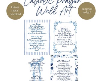 Catholic Prayer Art Prints: The Lord's Prayer, Hail Mary & More (Digital Download)