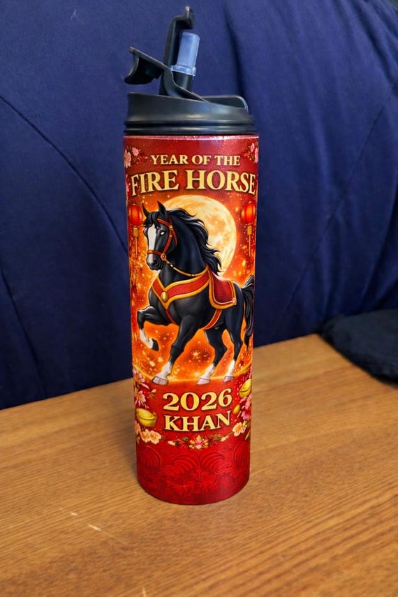 Lunar New Year 2026 “Year of the Fire Horse” Mulan Themed Tumbler 20oz