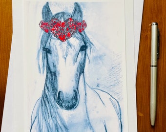 Maidens Mare Greeting Card Romantic Horse Fine Art Greeting Card for Mother’s Day, Birthday, Anniversary or any occasion