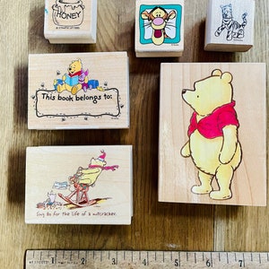 Winnie The Pooh Stamp-a-Name Jump Rope Rubber Stamp + 2 Memento Ink Pads  *New*