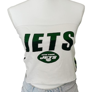 Upcycled Jets Tube Top, Upcycled Jets Crop Top, Jets Shirt