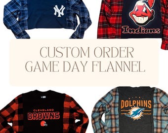 SUR MESURE ! Chemise en flanelle Game Day, chemise en flanelle recyclée personnalisée