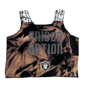 Upcycled Las Vegas Raiders Tank top, Reworked Las Vegas Raiders Shirt, Las Vegas Football crop top, Size Medium