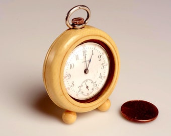 Pocket Watch FRAME:  2 part, miniature round celluloid table frame