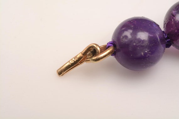 Translucent Amethyst Bead Necklace, rich purple c… - image 6