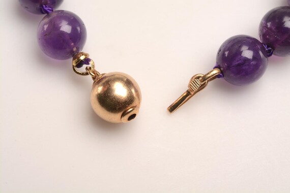 Translucent Amethyst Bead Necklace, rich purple c… - image 5