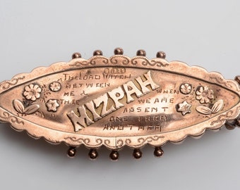 9kt Gold MIZPAH Brooch circa 1900.