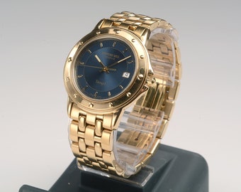 Elegant Raymond Weil 1911 TANGO Wrist Watch circa 1970:  18k Bezel, stainless steel case #5560