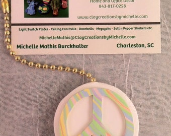 Peace Sign Pastel Ceiling Fan Pull