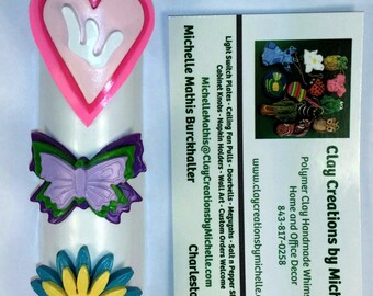 Butterfly, Heart, and Flower Girlie - Mezuzah Case