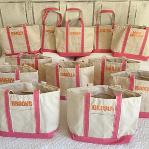 Personalized Embroidered Canvas Tote Bag: Custom Monogram Gift