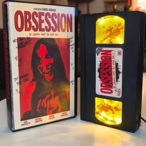 Obsession VHS lamp movie inspired - Handmade horror decor image 4