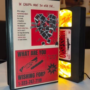 Obsession VHS lamp movie inspired - Handmade horror decor image 2