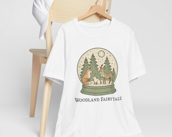 Woodland Fairytale T-shirt: uniseks T-shirt met dierenillustratie