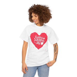 Valentine&#39;s Day Unisex Heavy Cotton Tee, Love Heart Graphic Shirt, Valentine&#39;s Gift, Romantic Tee, Valentine&#39;s Apparel